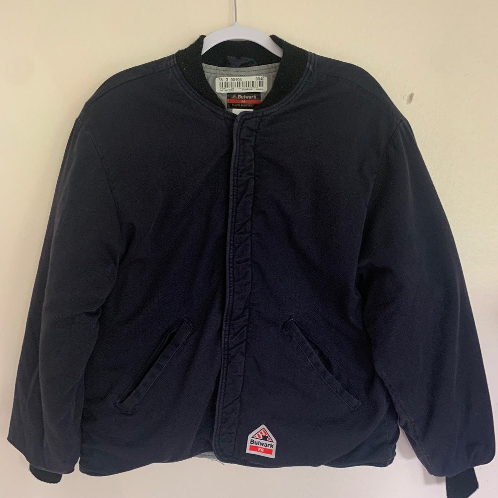 Bulwark FR Jacket‎ L Regular Navy Flame Resistant Quilted Liner Workwear